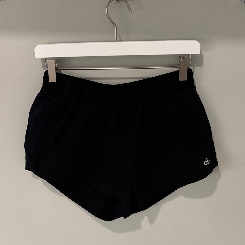 Alo black running shorts